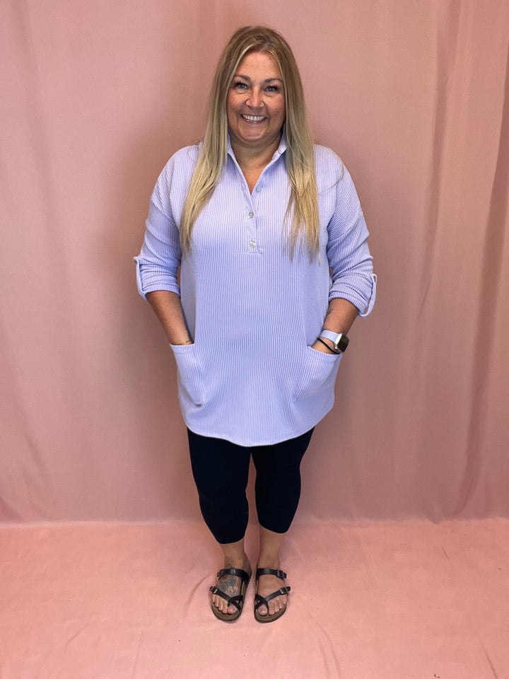 Lavender Ribbed Tunic Top