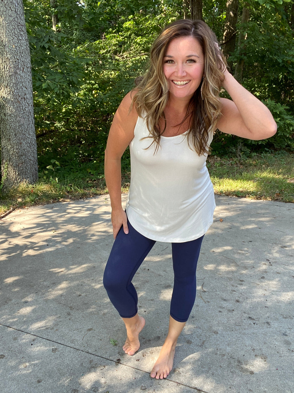 Navy Capri Legging   NO POCKETS