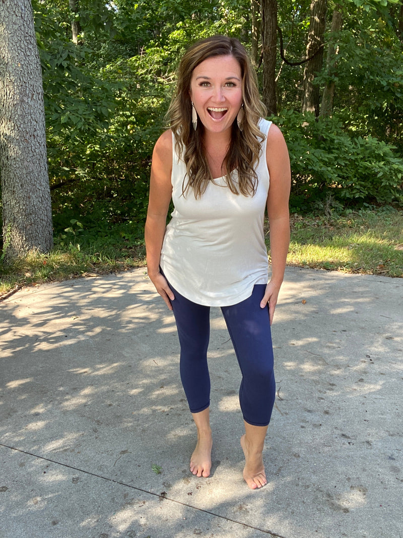 Navy Capri Legging   NO POCKETS