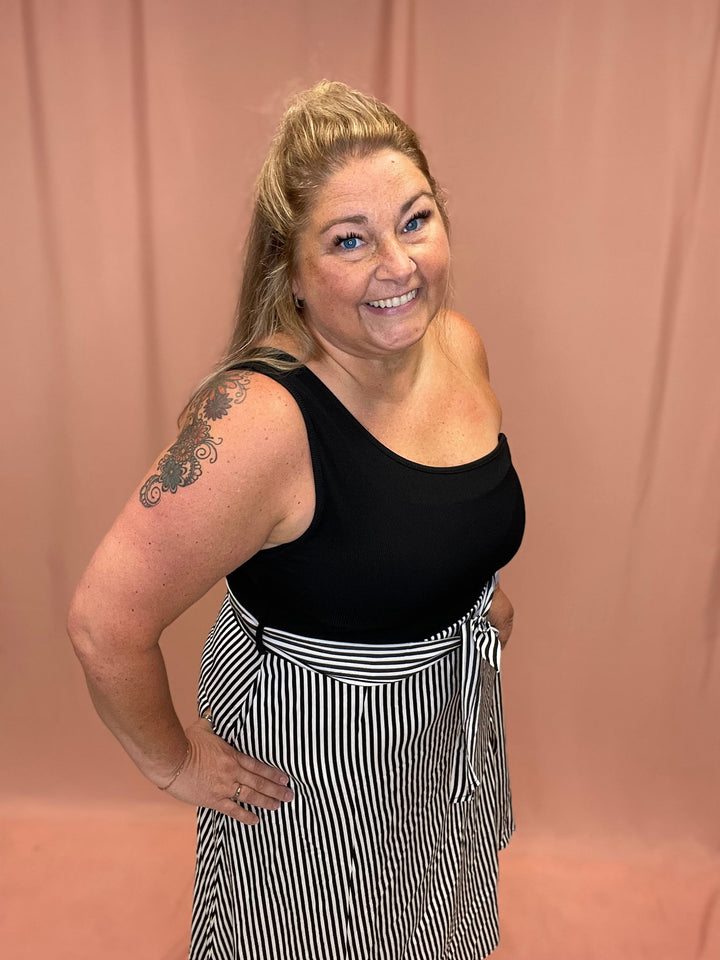 One Shoulder Stripe Dress