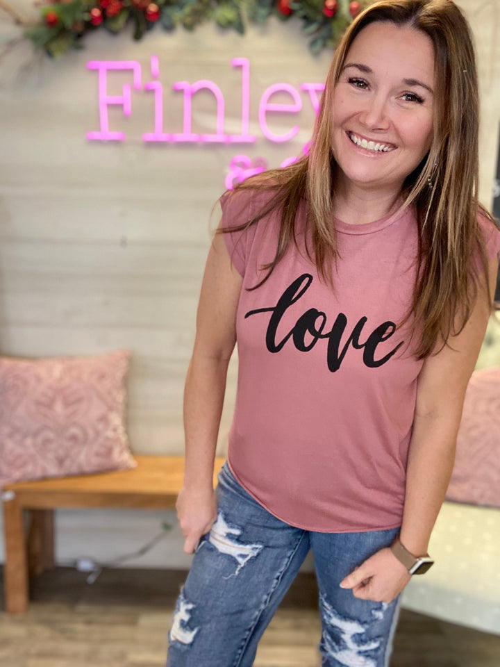Pink "Love" Hi-Low T