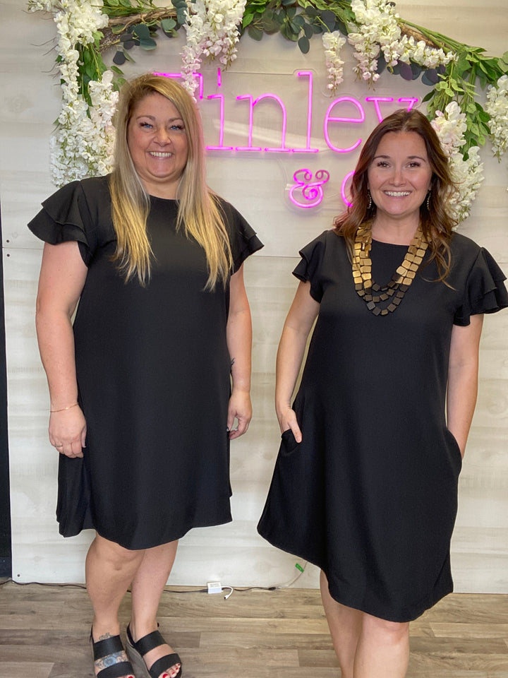 Ruffle Sleeve Mini Dress