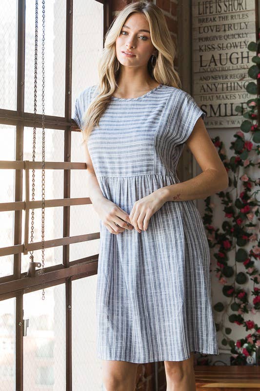Stripe Mini Babydoll Dress