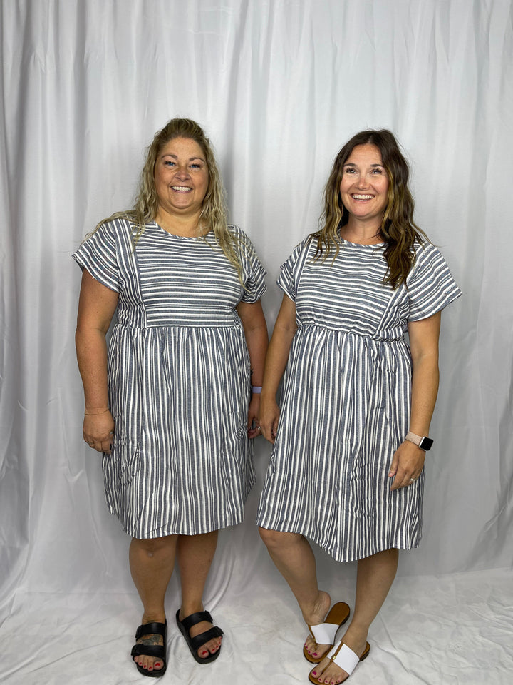 Stripe Mini Babydoll Dress