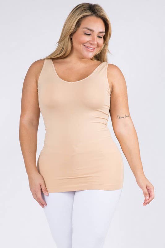 Reversible Neckline Seamless Tank Tops