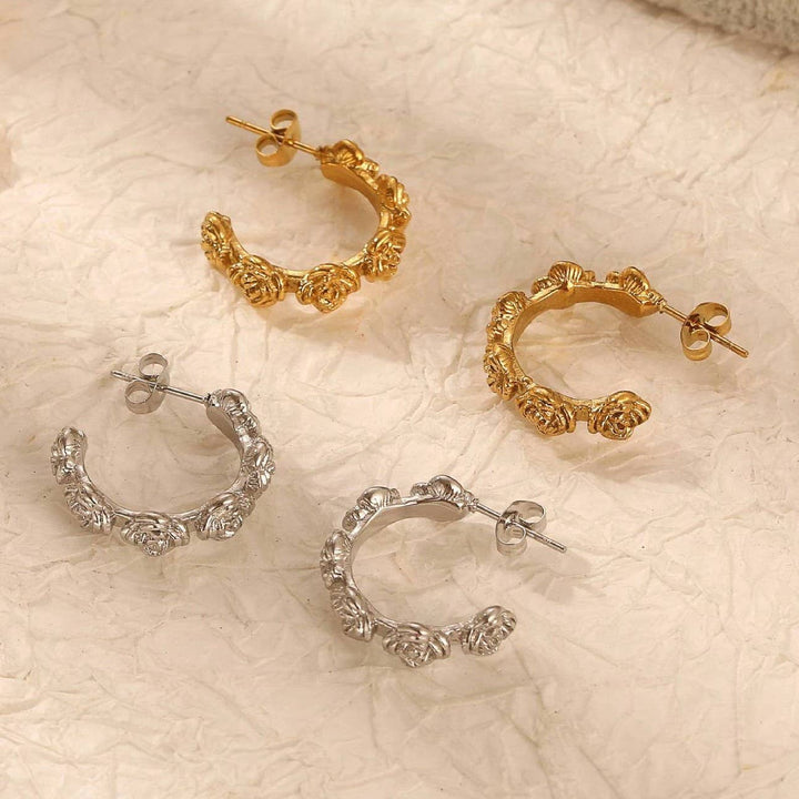 18K STAINLESS STEEL WATERPROOF TARNISH FREE HOOPS