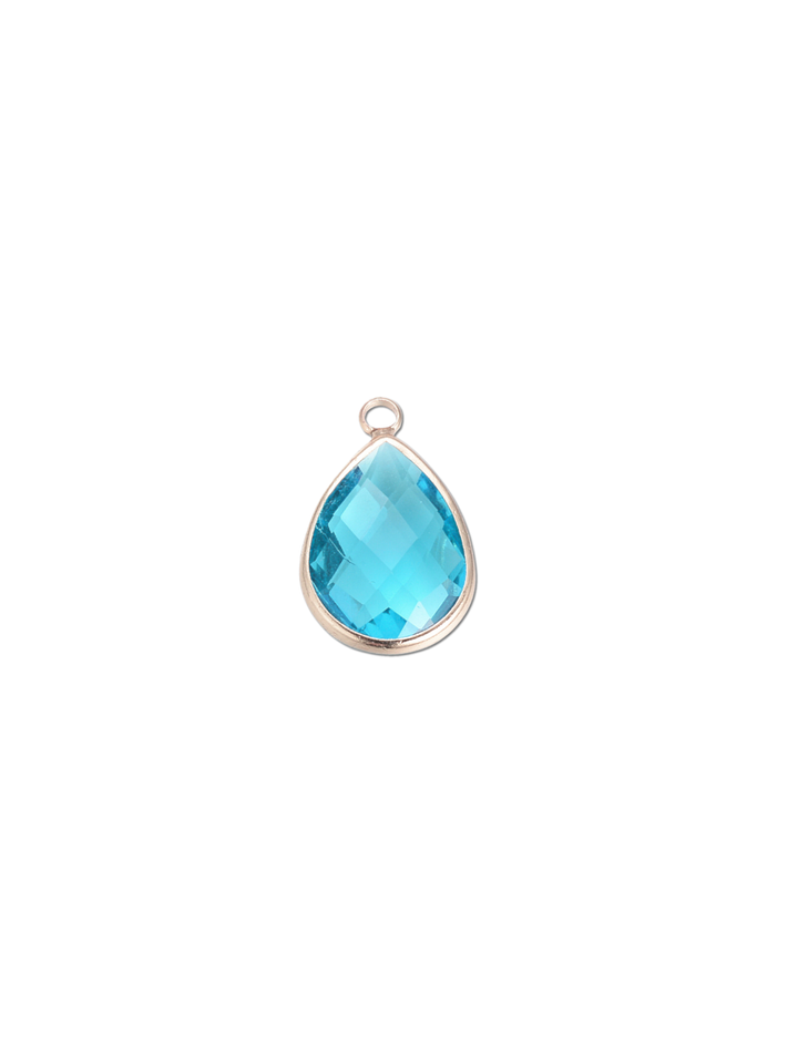 Gold Framed Large Teardrop Glass Charm