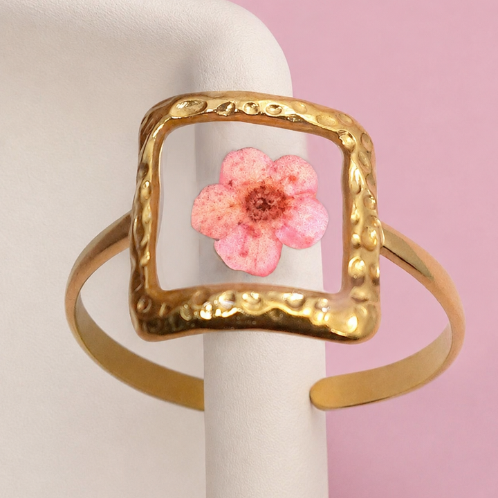 18K STAINLESS STEEL TARNISH FREE FLORAL RINGS
