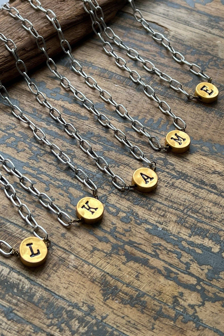 Circle Initial Pendant Necklace