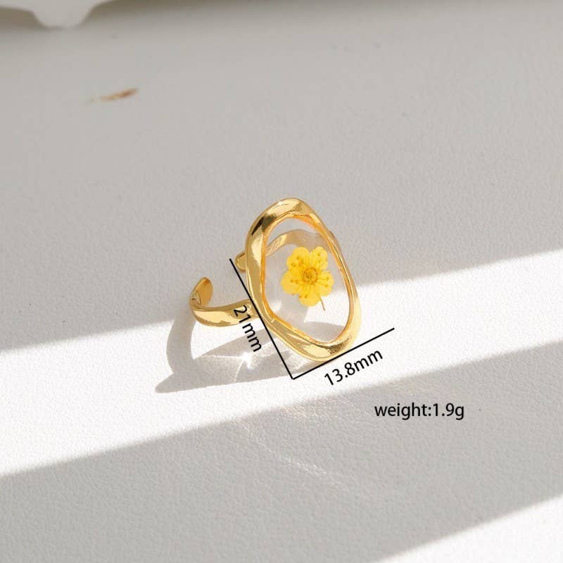 18K STAINLESS STEEL TARNISH FREE FLORAL RINGS