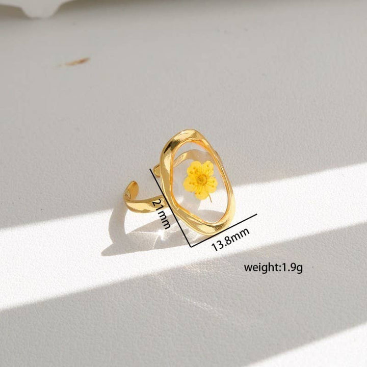 18K STAINLESS STEEL TARNISH FREE FLORAL RINGS