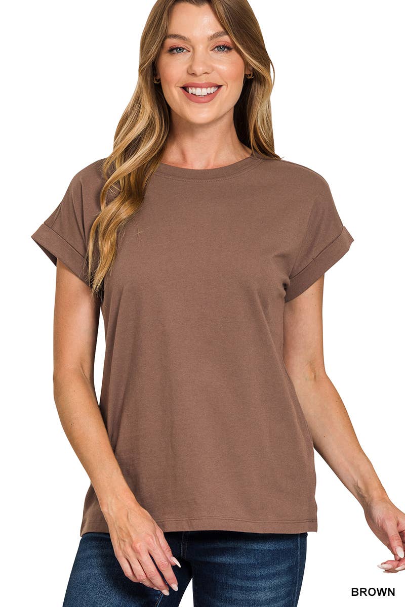 Cotton Crew Neck Short Sleeve T Shirt