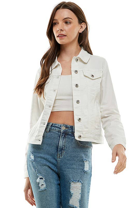 Plus Size Spandex  Ladies  Casual Denim Jacket