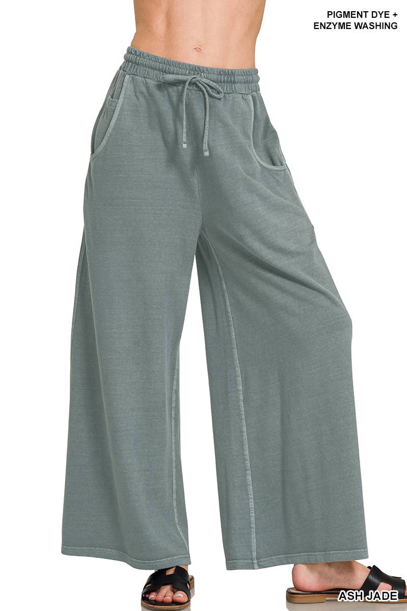 1016 French Terry Pigment Dye & Enzyme Wash Pants w/ Pockets SI-2