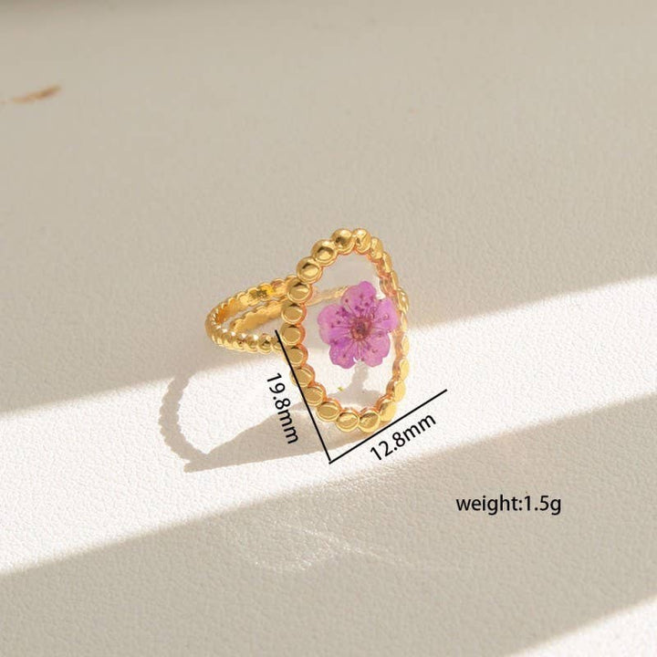 18K STAINLESS STEEL TARNISH FREE FLORAL RINGS