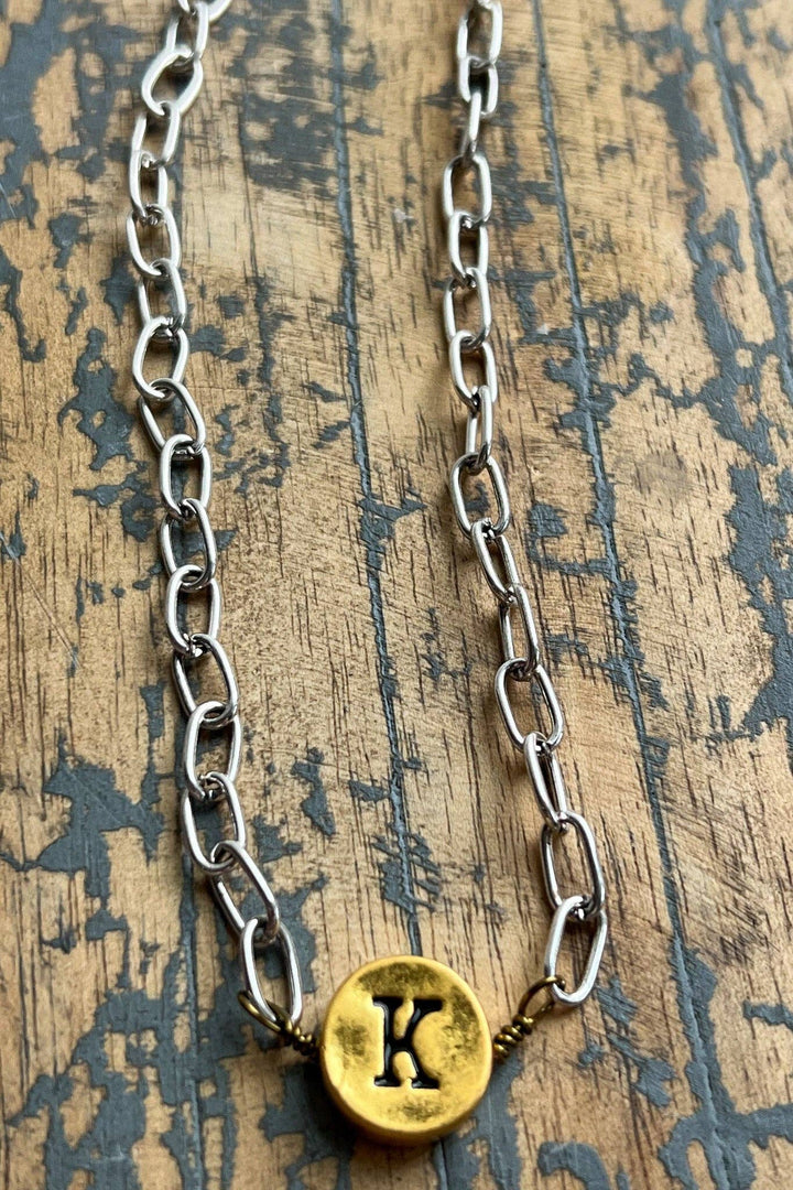 Circle Initial Pendant Necklace