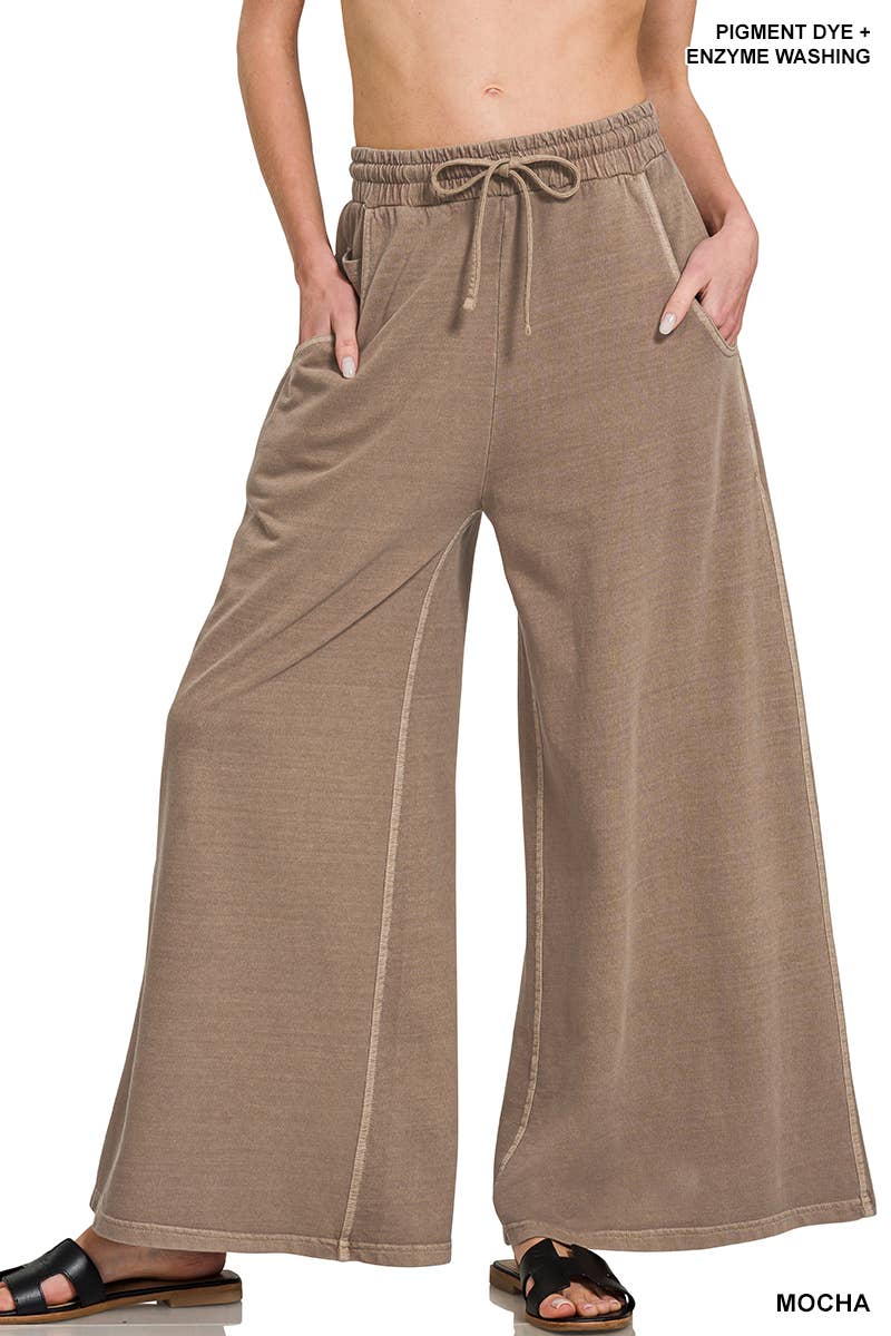 1016 French Terry Pigment Dye & Enzyme Wash Pants w/ Pockets SI-2