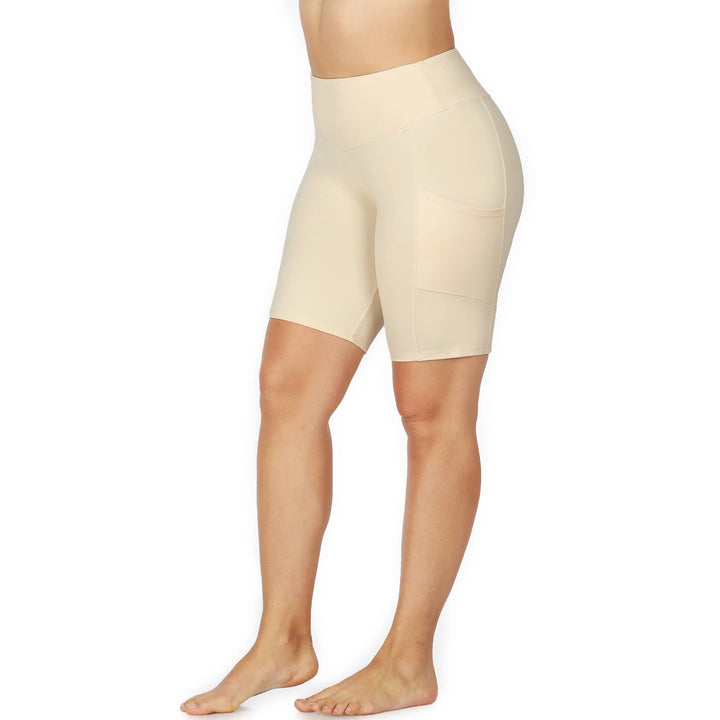 Plus Microfiber Black Biker Shorts