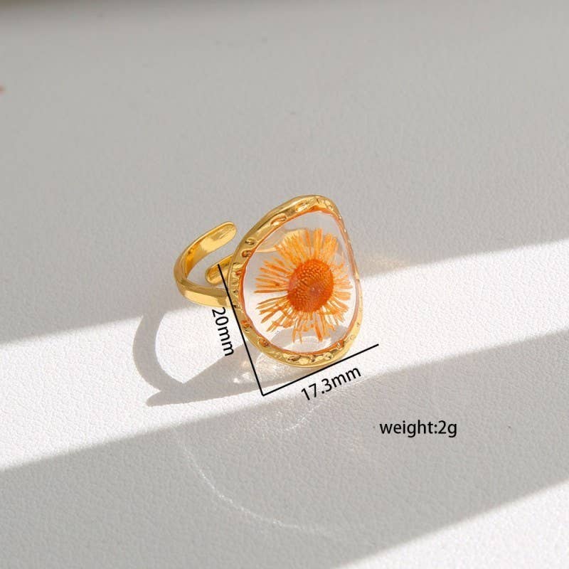 18K STAINLESS STEEL TARNISH FREE FLORAL RINGS