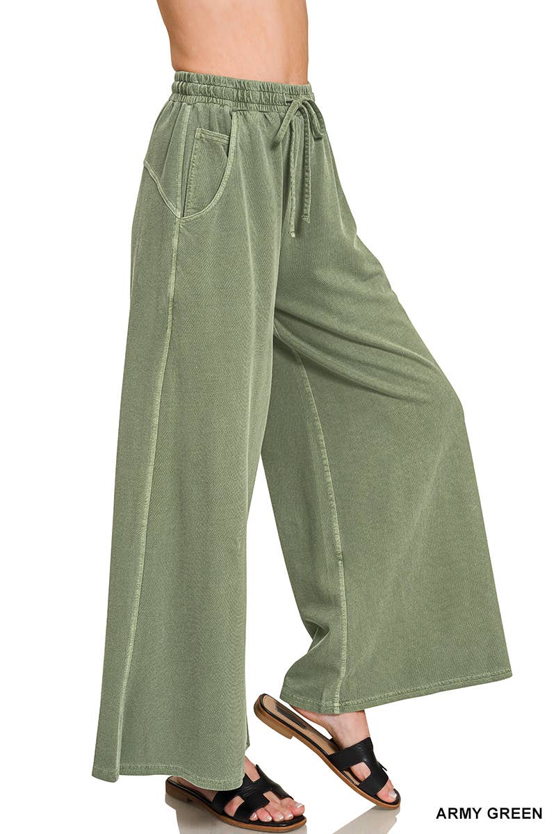 1016 French Terry Pigment Dye & Enzyme Wash Pants w/ Pockets SI-2