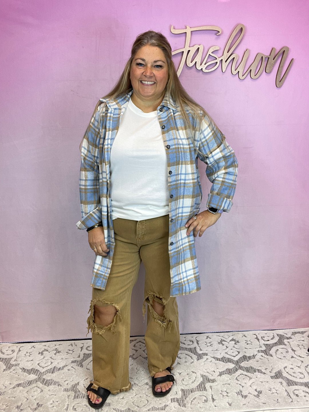 Blue Flannel Plaid Shacket