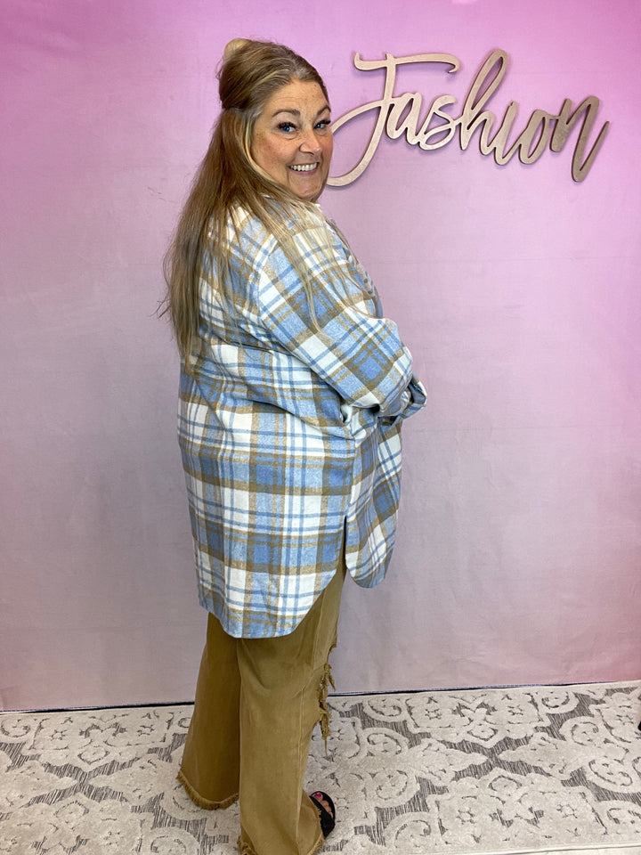 Blue Flannel Plaid Shacket