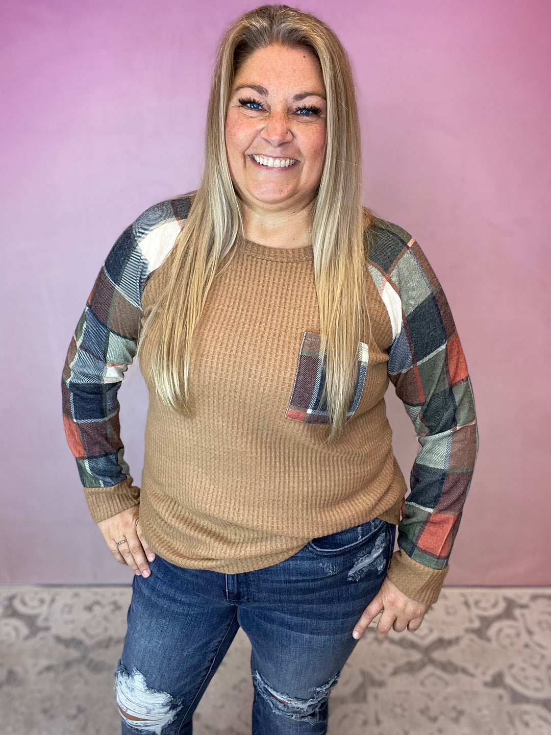 Waffle Knit Fall Top