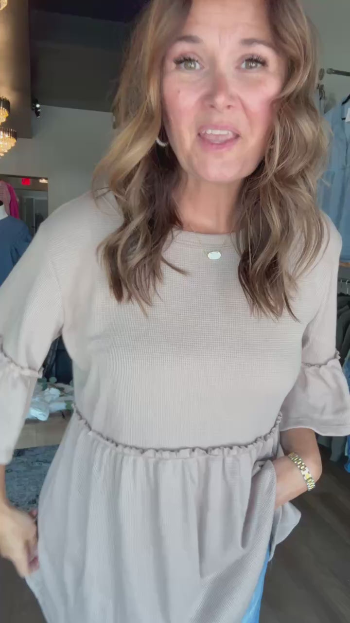 Babydoll Waffle Knit Top