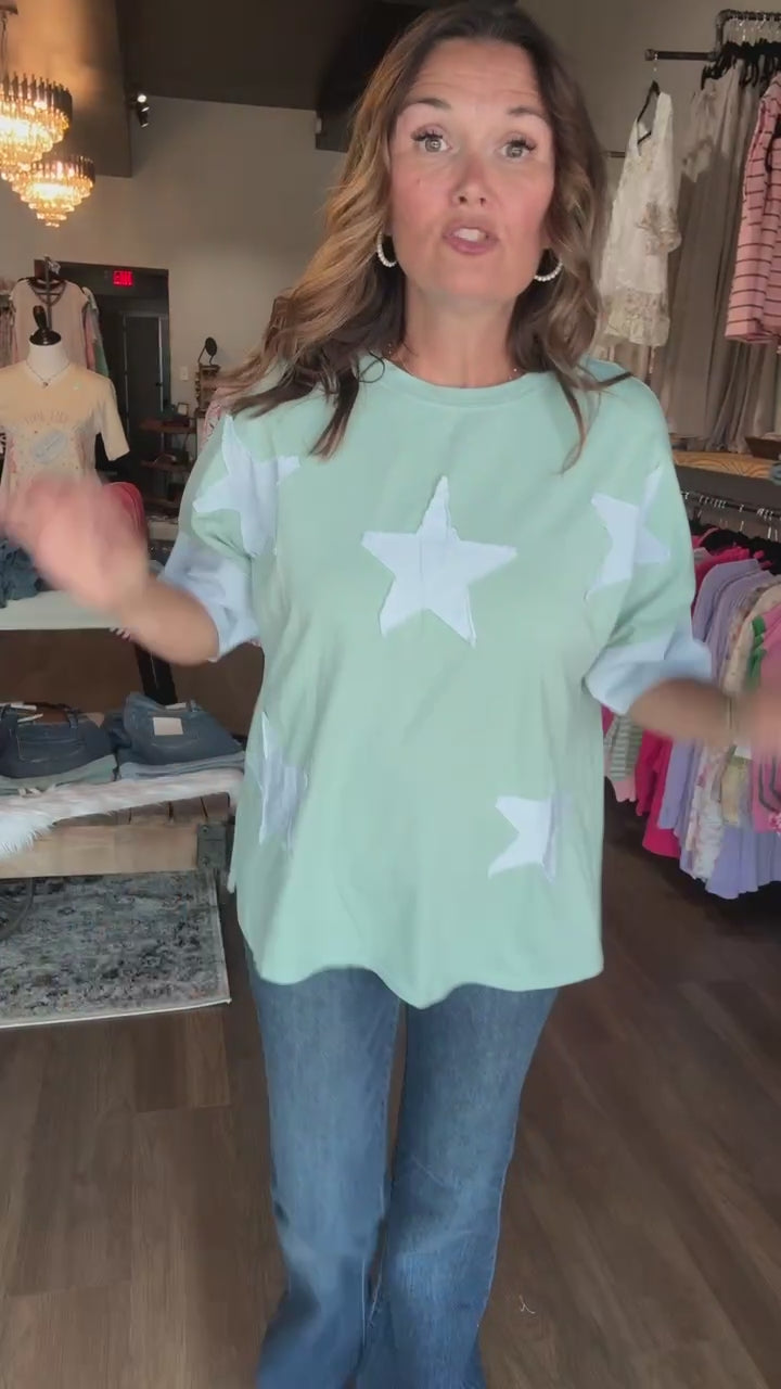 Star Patched Oversize Tee