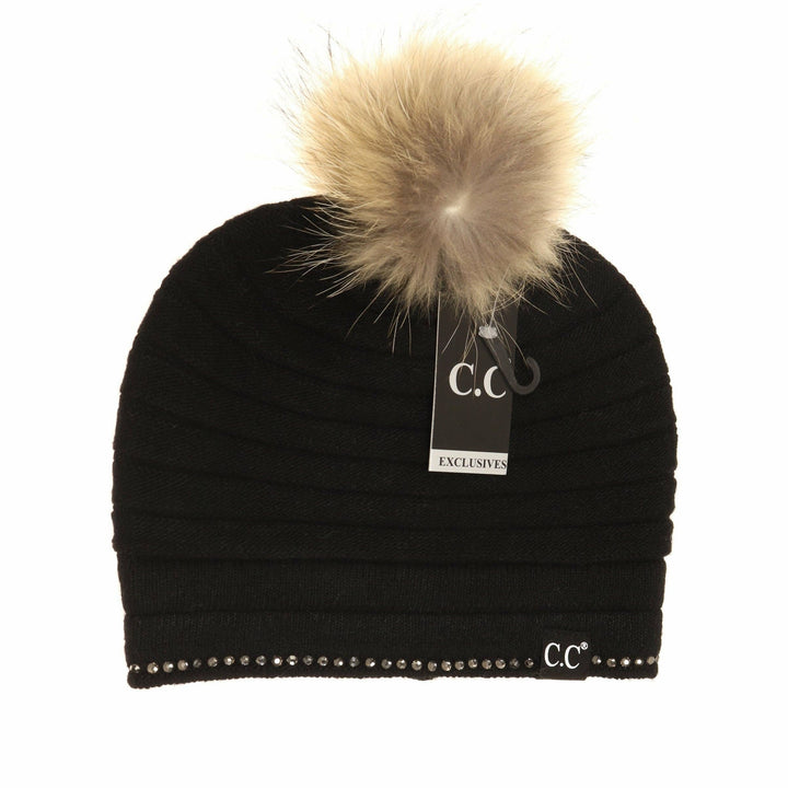 Ridged Rhinestone: Black