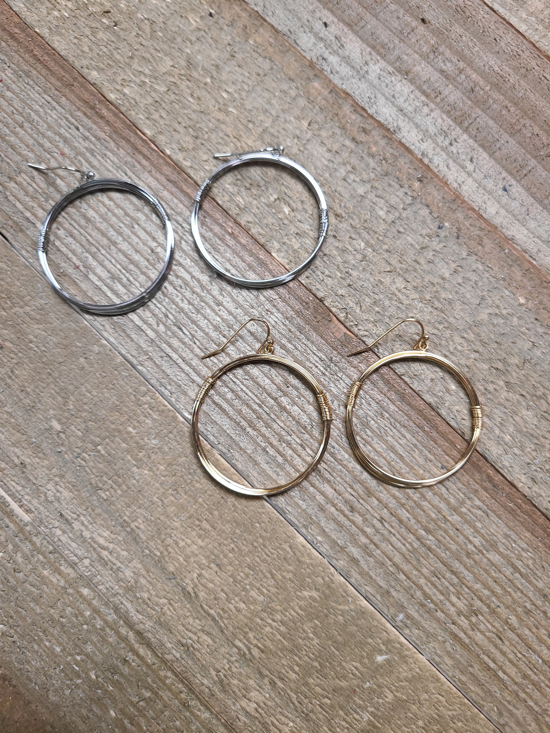 Wrapped Wire Hoop Earrings