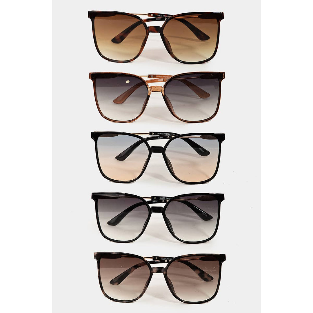 Square Acetate Frame Sunglasses: ASSORTED