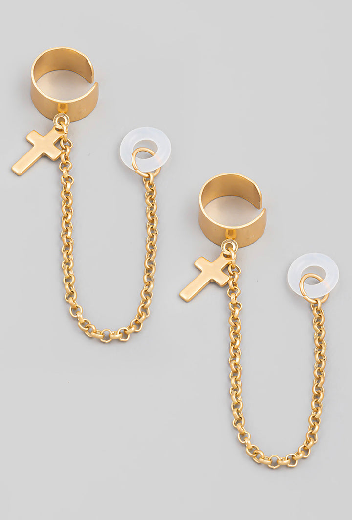 Cross Chain Cuff Airpod Earrings