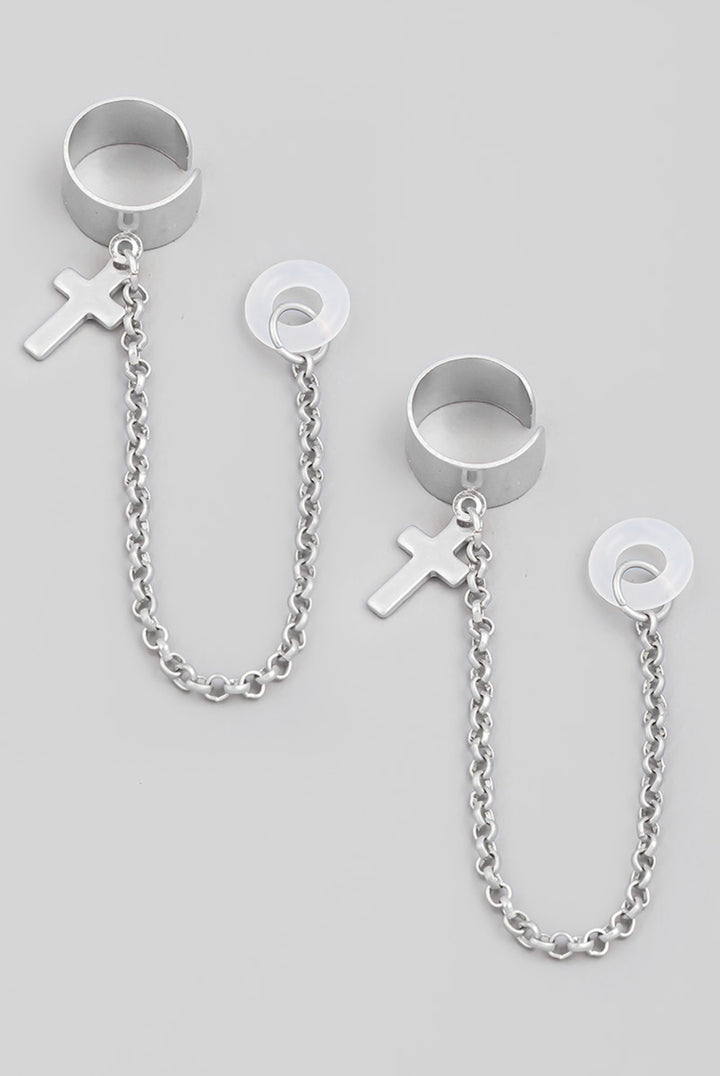 Cross Chain Cuff Airpod Earrings