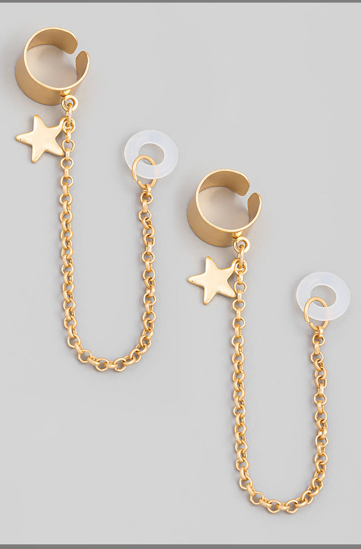 Star Chain Cuff Airpod Earrings