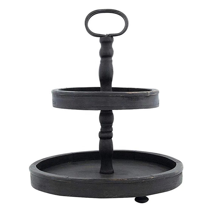 Black Distressed Double Stack Tray