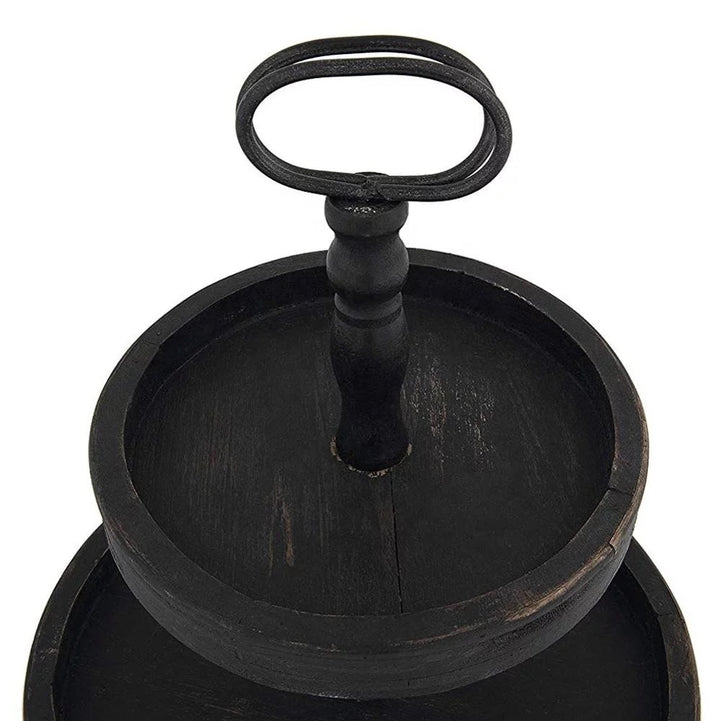 Black Distressed Double Stack Tray
