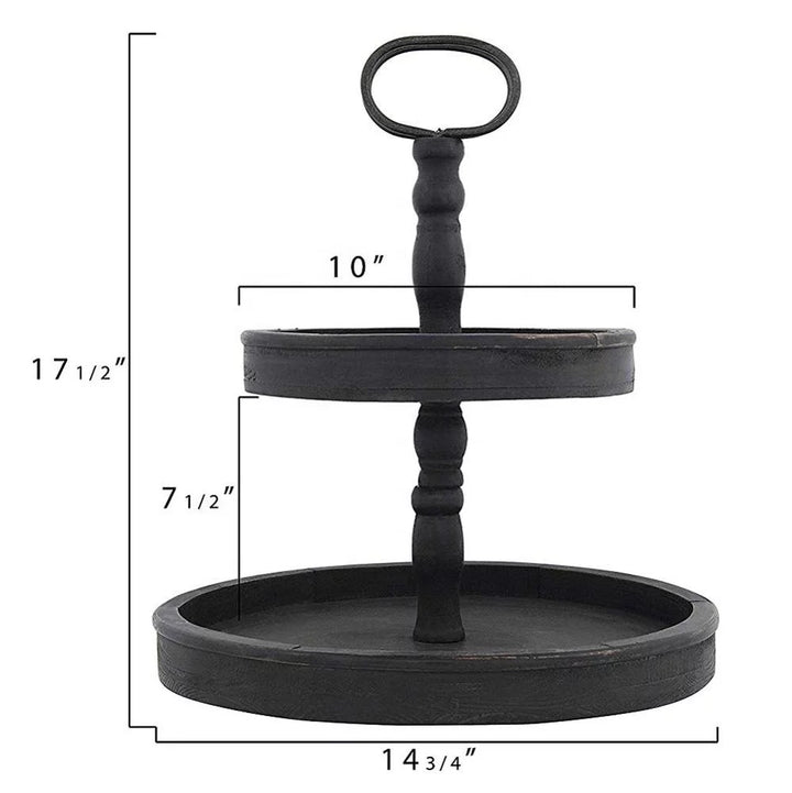 Black Distressed Double Stack Tray