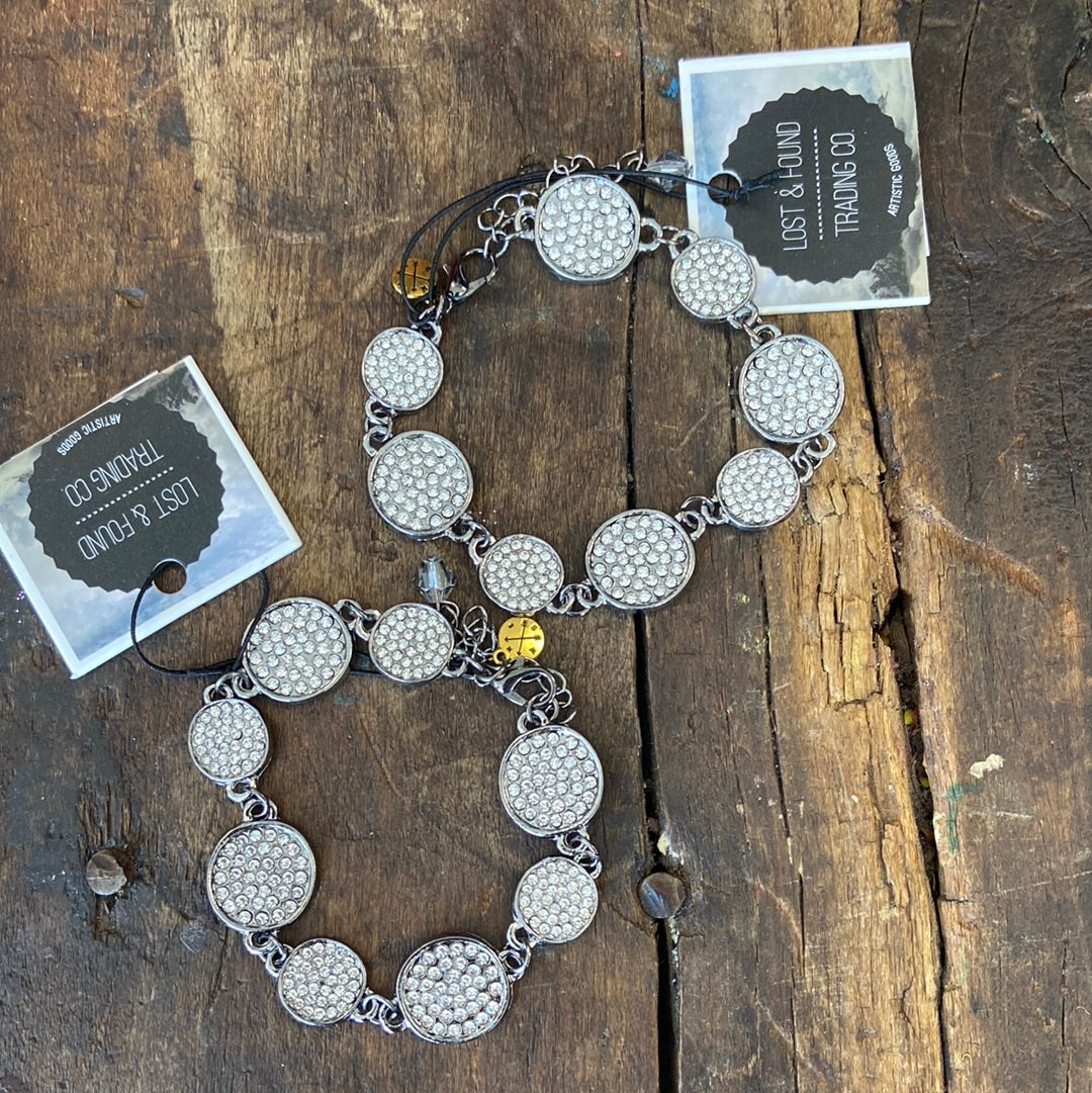 Bling Disc with Clasp Bracelet