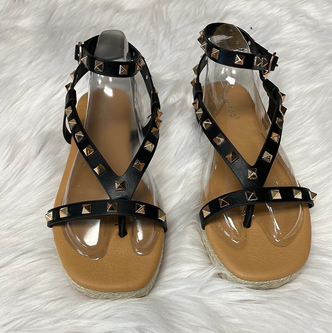 Black Strap Stud Sandals