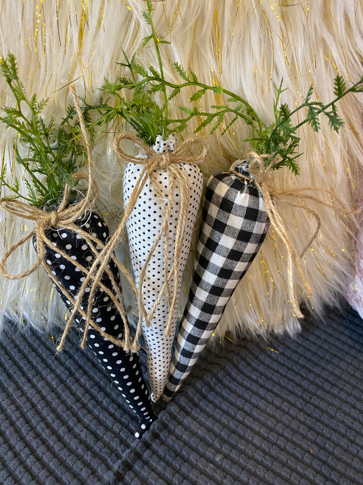 Stuffed Black and White Easter Carrots